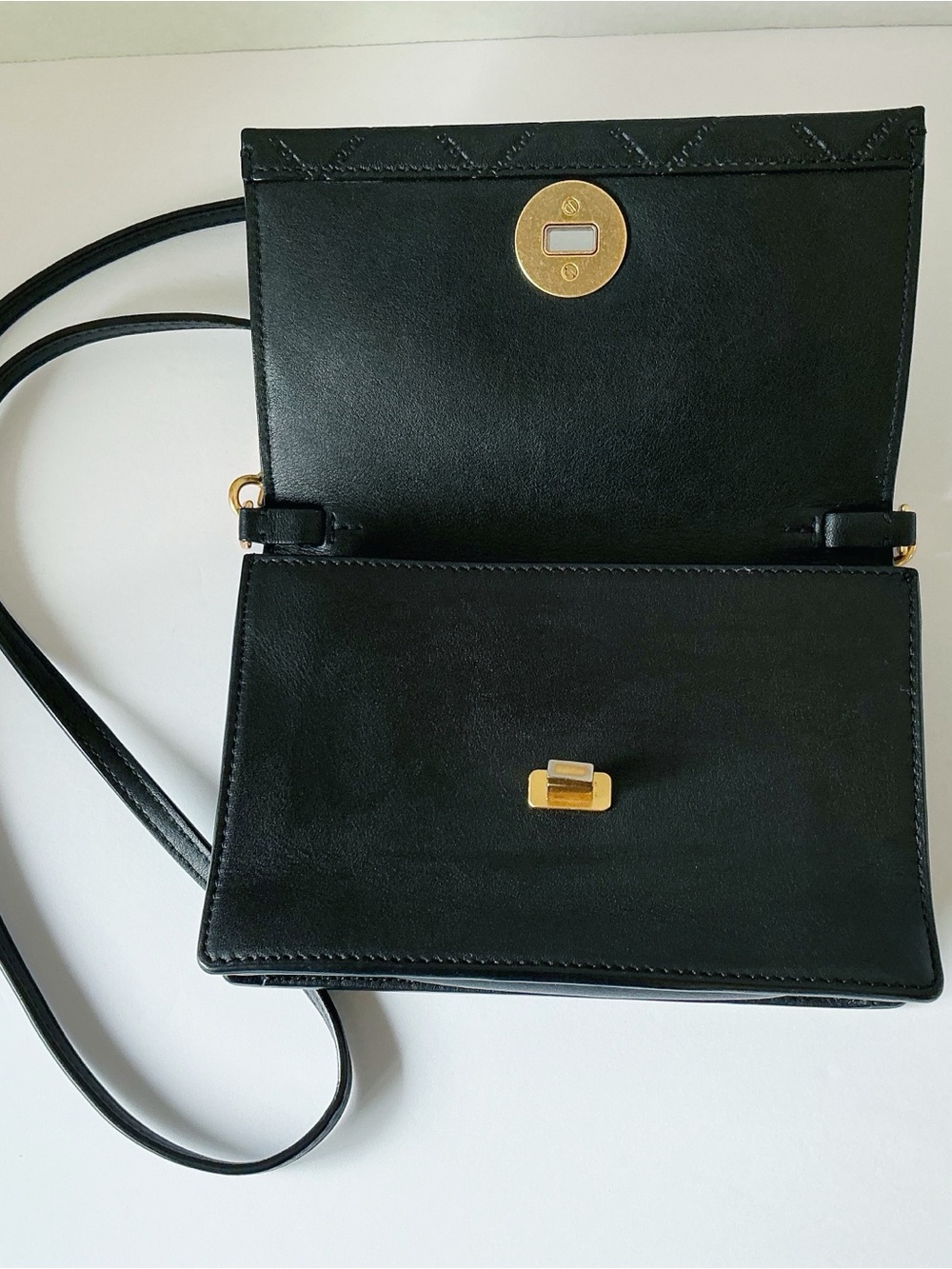 Tory Burch Georgia Quilted Leather Turn Lock Mini Bag in Black - Picture 7 of 16